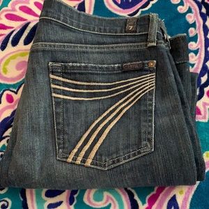 7 For All Mankind jeans. Size 31 fits more like 30. Inseam 32
